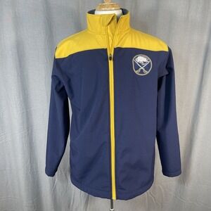Buffalo Sabres NHL Hockey Jacket Fleece Lined Full Zip Mens M Navy Yellow